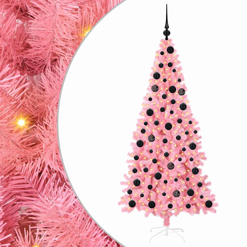 vidaXL Christmas Tree Pink 180 cm PVC 2