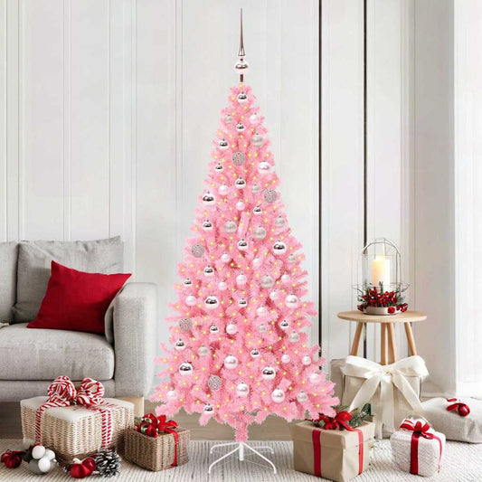 vidaXL Christmas Tree Pink 180 cm PVC 1