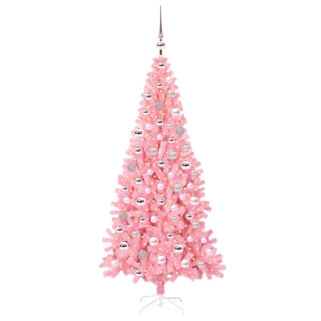 vidaXL Christmas Tree Pink 180 cm PVC 3