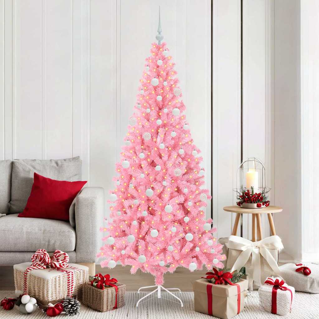 vidaXL Christmas Tree Pink 180 cm PVC 1