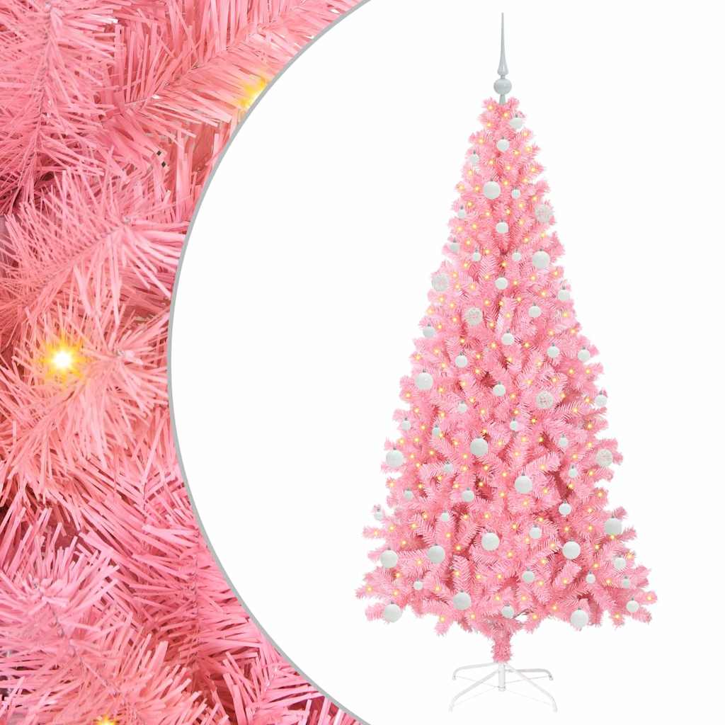 vidaXL Christmas Tree Pink 180 cm PVC 2