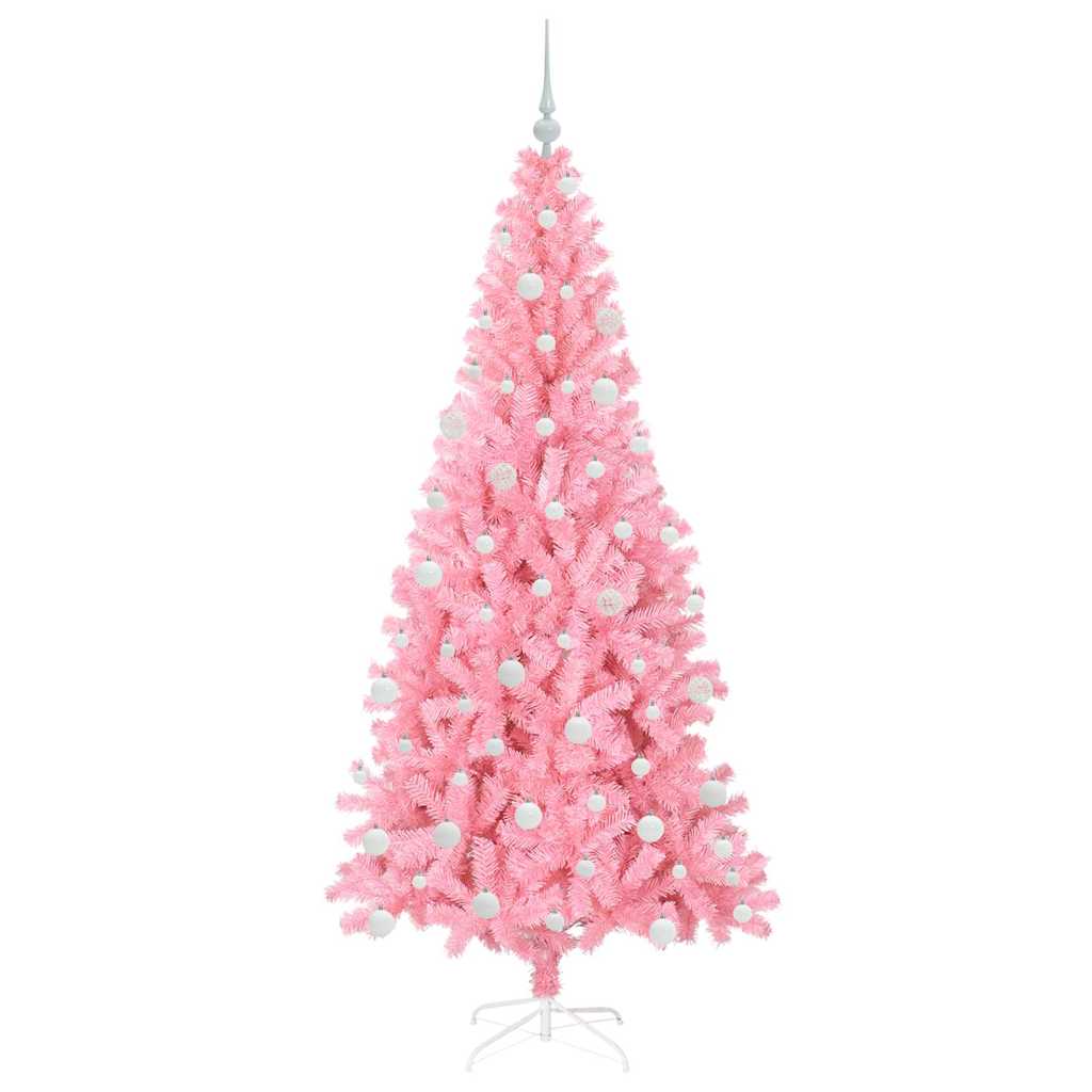 vidaXL Christmas Tree Pink 180 cm PVC 4