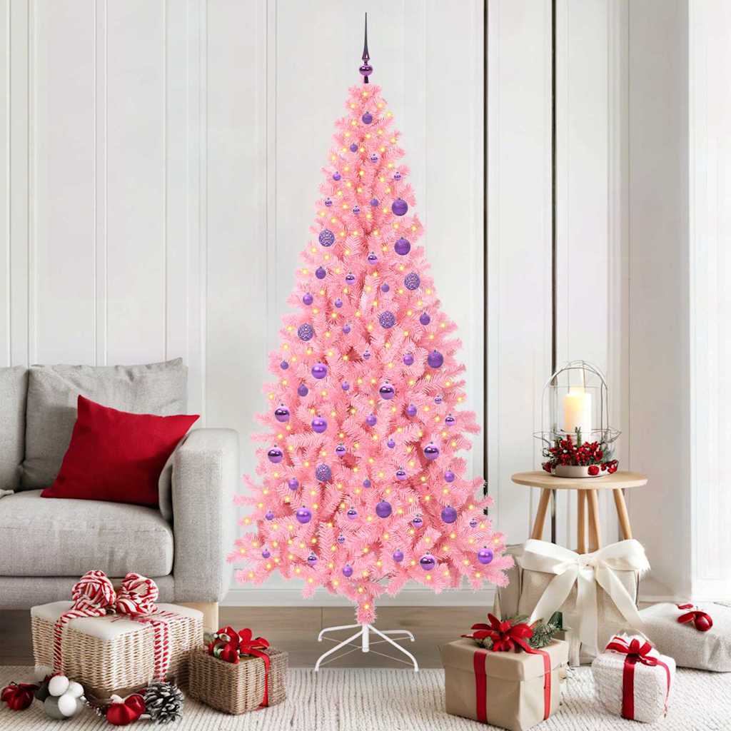 vidaXL Christmas Tree Pink 180 cm PVC 1