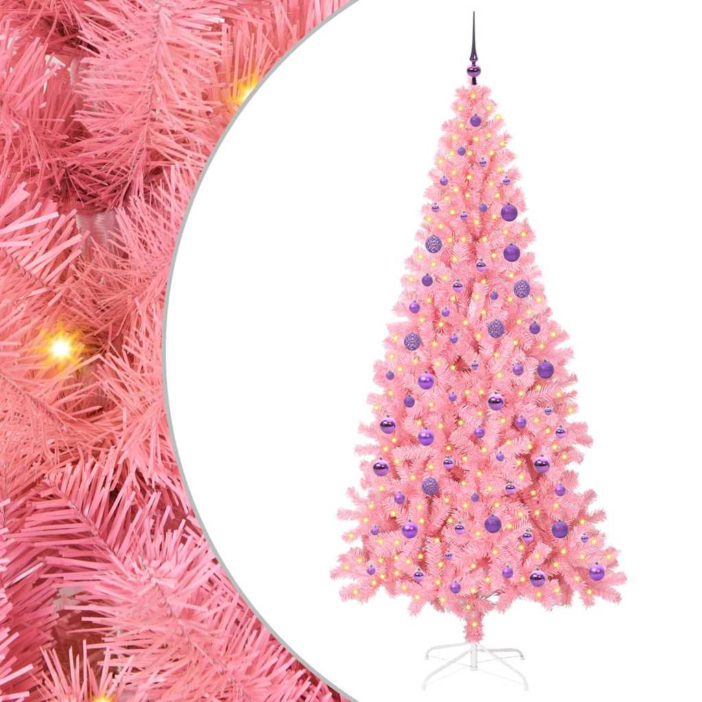 vidaXL Christmas Tree Pink 180 cm PVC 2