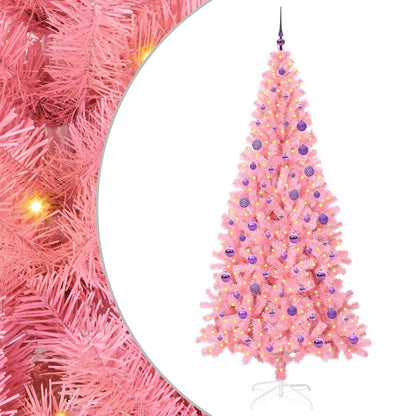 vidaXL Christmas Tree Pink 180 cm PVC 2