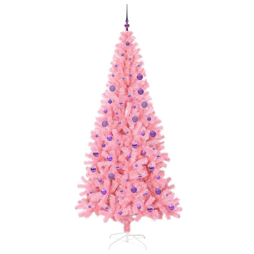 vidaXL Christmas Tree Pink 180 cm PVC 4