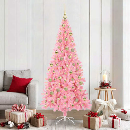 vidaXL Christmas Tree Pink 210 cm PVC 1