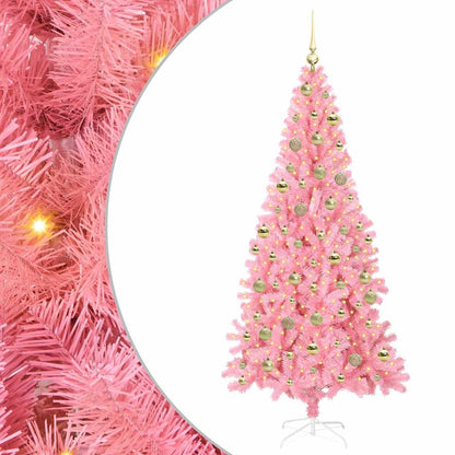 vidaXL Christmas Tree Pink 210 cm PVC 2