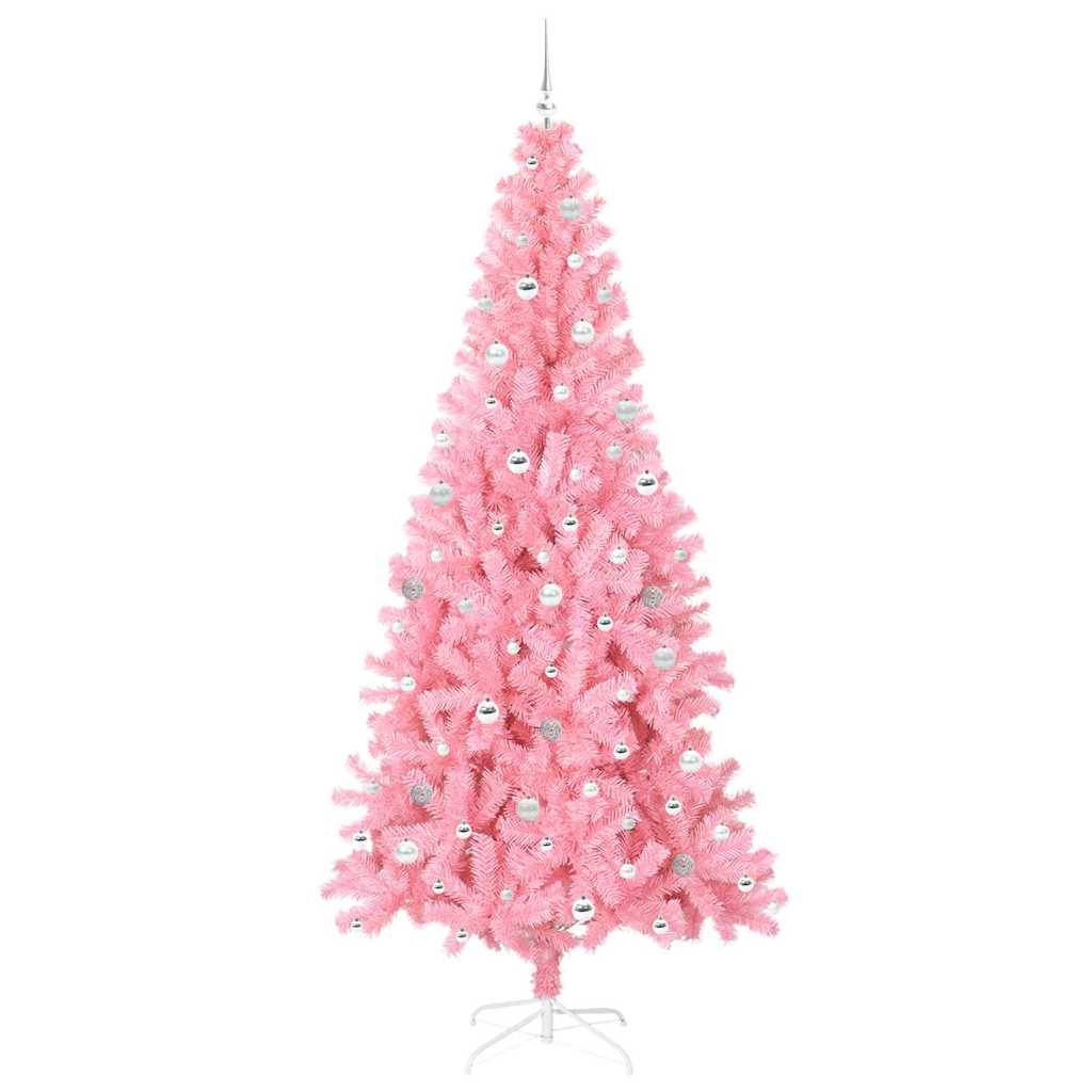 vidaXL Christmas Tree Pink 240 cm PVC 4