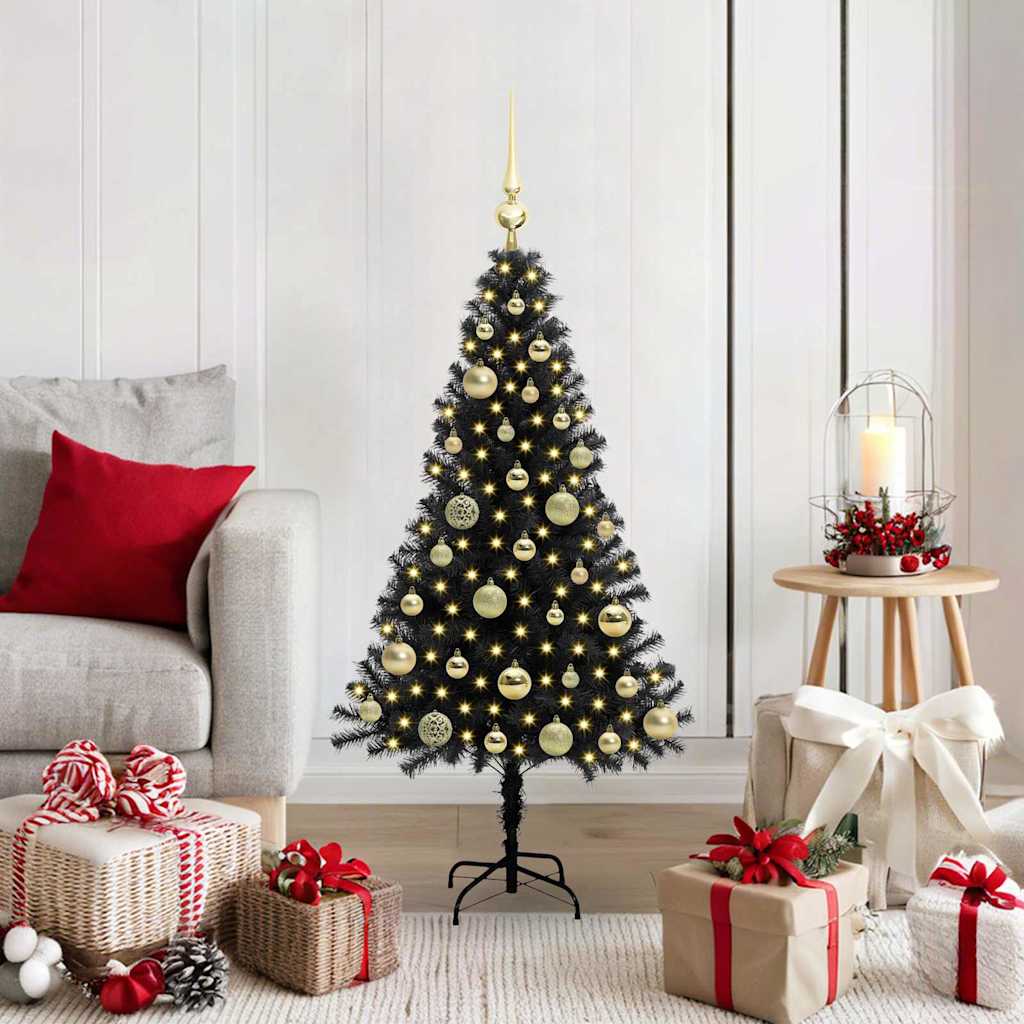 vidaXL Christmas Tree Black 120 cm PVC 1