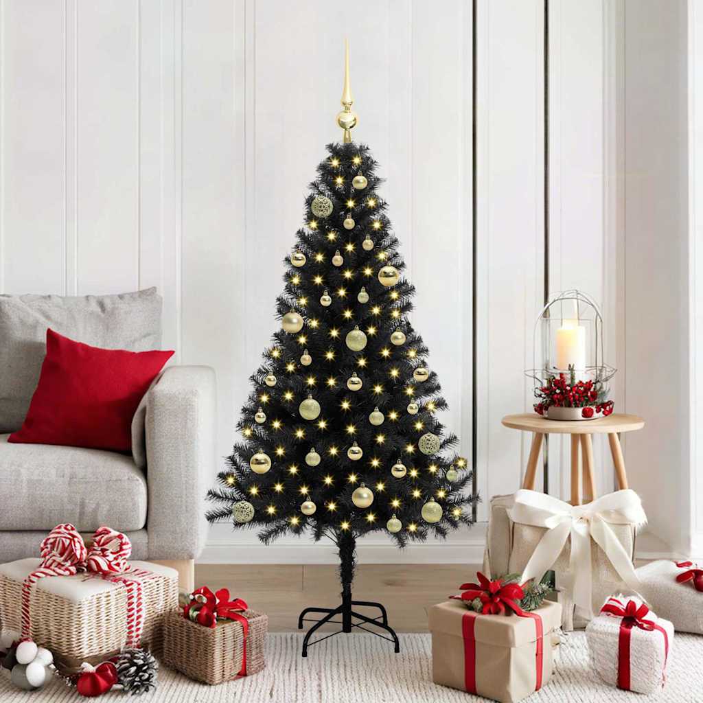 vidaXL Christmas Tree Black 150 cm PVC 1