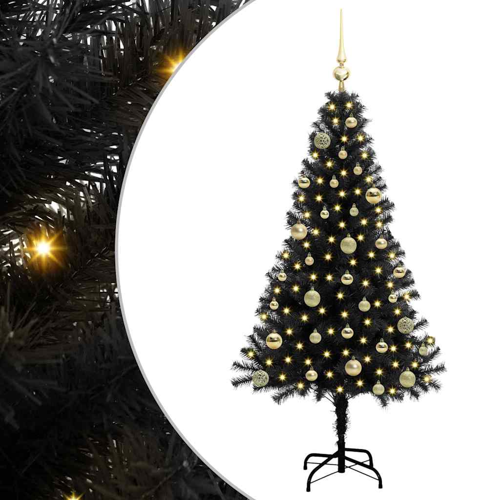 vidaXL Christmas Tree Black 150 cm PVC 2