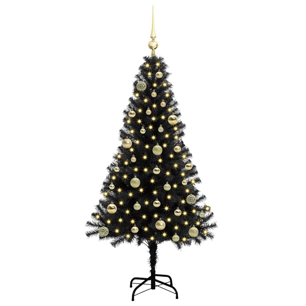 vidaXL Christmas Tree Black 150 cm PVC 3