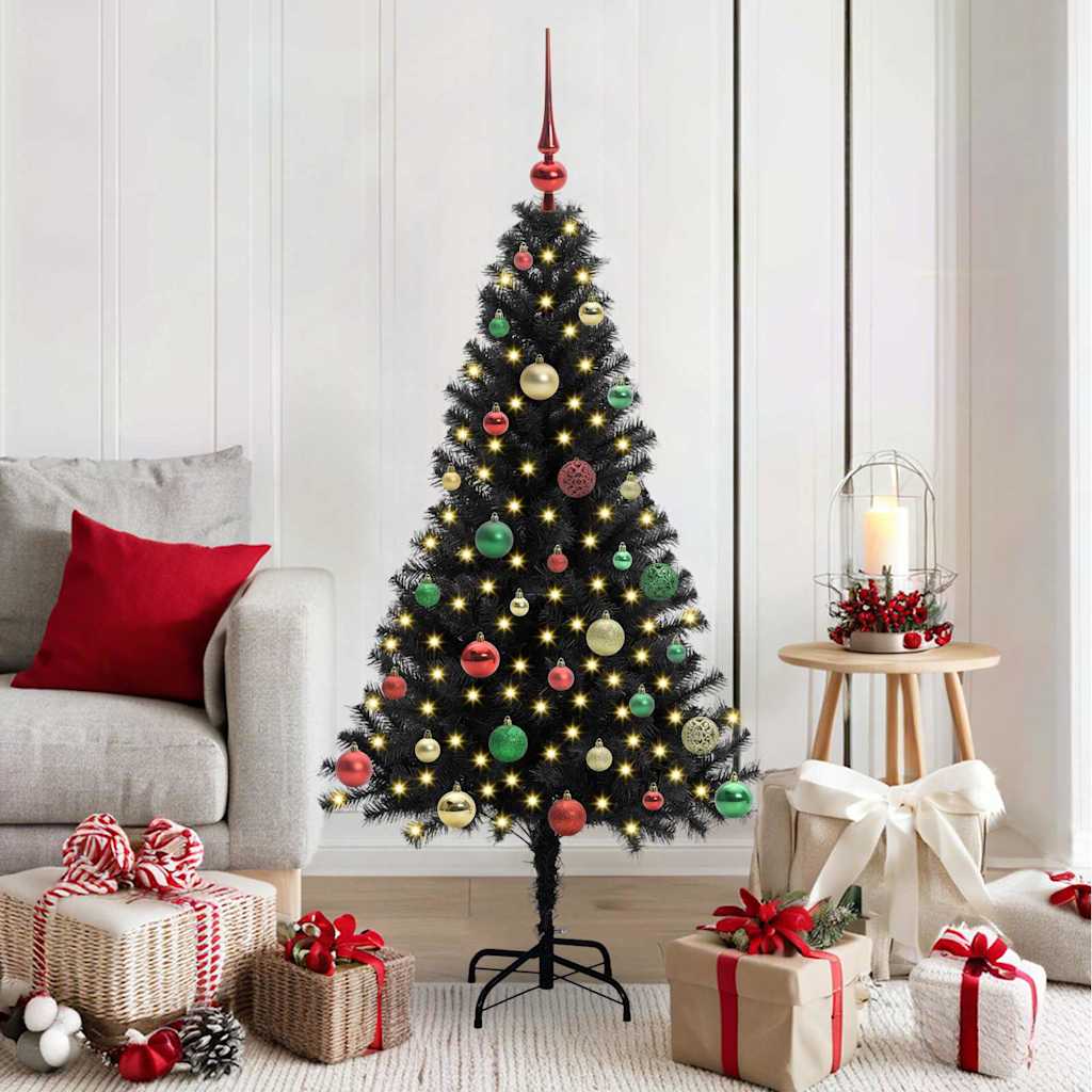 vidaXL Christmas Tree Black 150 cm PVC 1