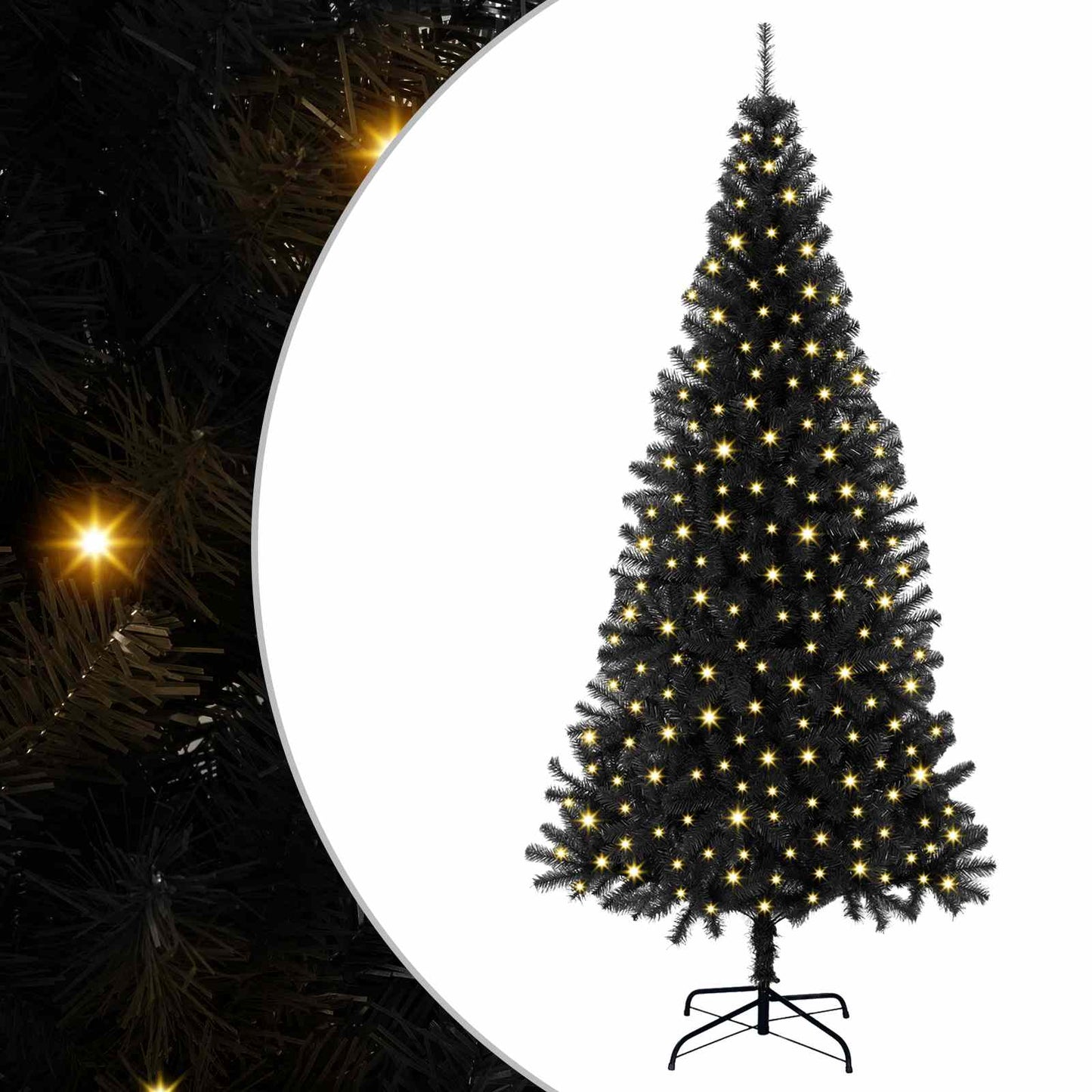 vidaXL Christmas Tree Black 180 cm PVC 2