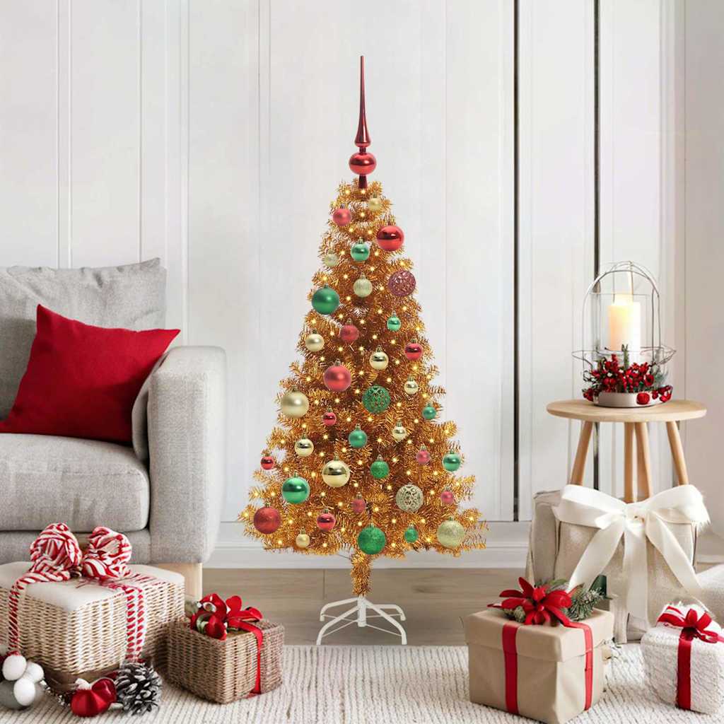 vidaXL Christmas Tree Gold 120 cm PET 1