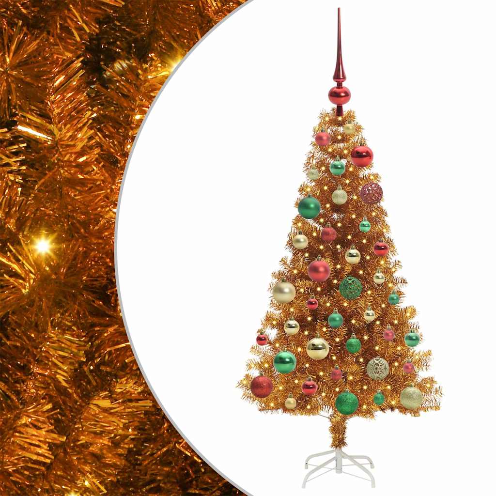 vidaXL Christmas Tree Gold 120 cm PET 2