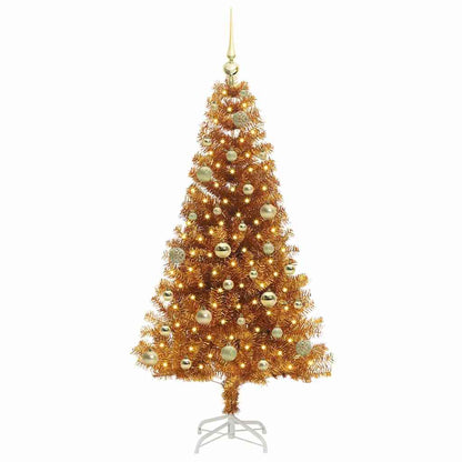 Christmas Tree PET 150 cm Gold with 150 LEDs&gold balls