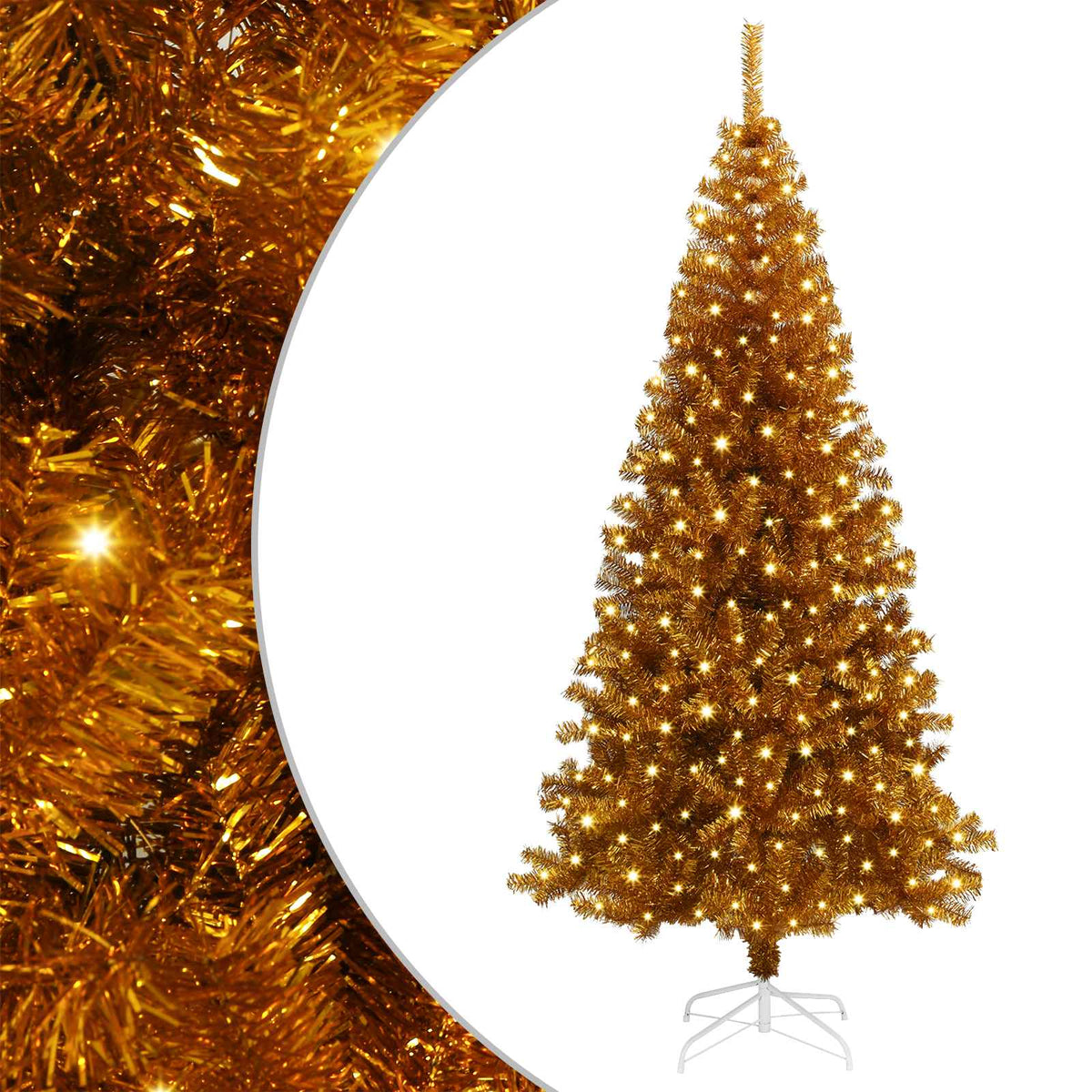 vidaXL Christmas Tree Gold 180 cm PET 1