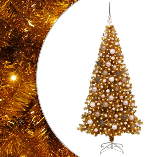vidaXL Christmas Tree Gold 180 cm PET 2