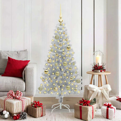 vidaXL Christmas Tree Silver 150 cm PET 1
