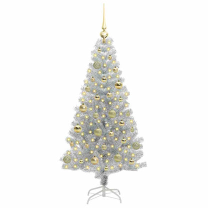 vidaXL Christmas Tree Silver 150 cm PET 3