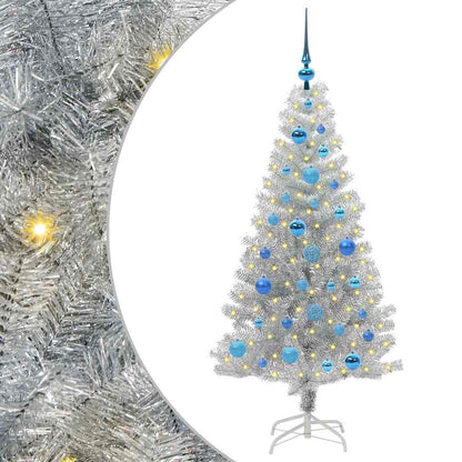 vidaXL Christmas Tree Silver 150 cm PET 2