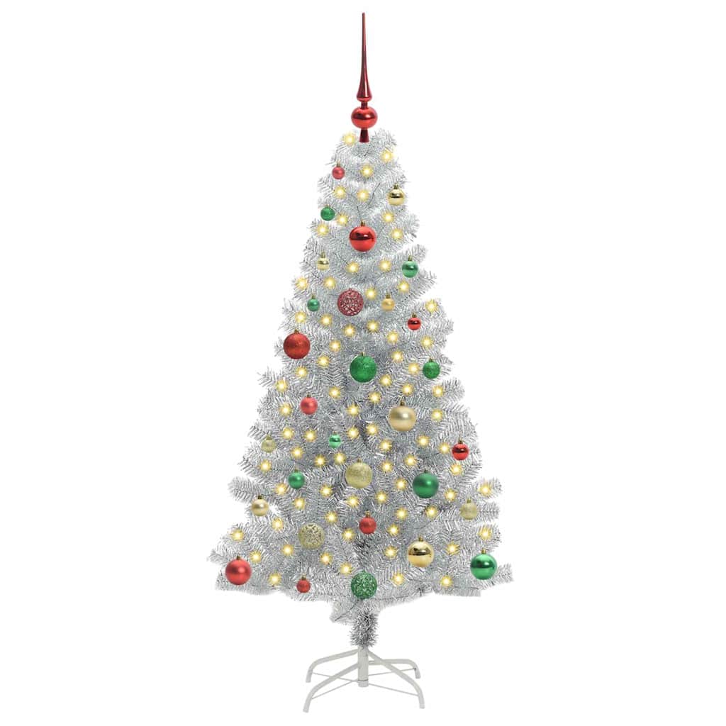 vidaXL Christmas Tree Silver 150 cm PET 3