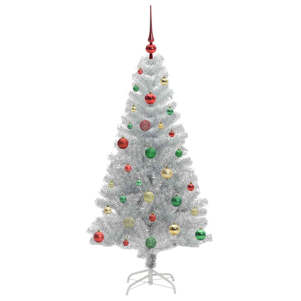 vidaXL Christmas Tree Silver 150 cm PET 6