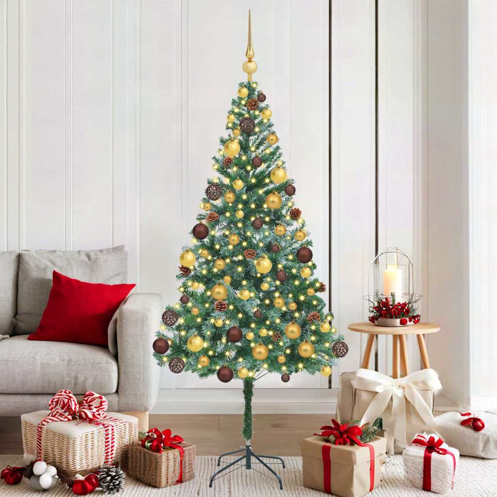 vidaXL Artificial Christmas Tree with Stand Green 180 cm PVC and Steel 1
