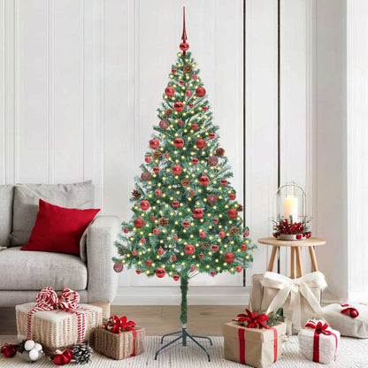 Artificial Christmas Tree Green 180 cm PVC and Steel Width 180 cm with 120 red balls