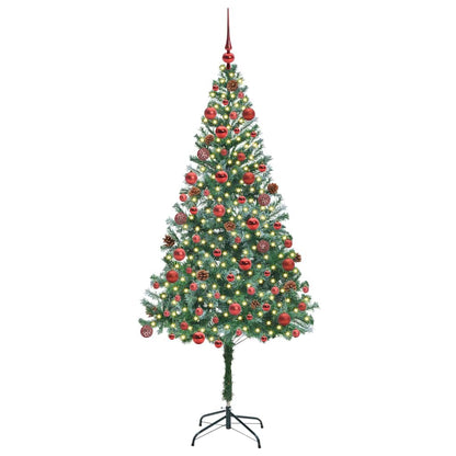 Artificial Christmas Tree Green 180 cm PVC and Steel Width 180 cm with 120 red balls