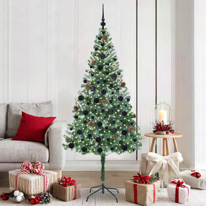 vidaXL Artificial Christmas Tree with Stand Green 180 cm PVC and Steel 1