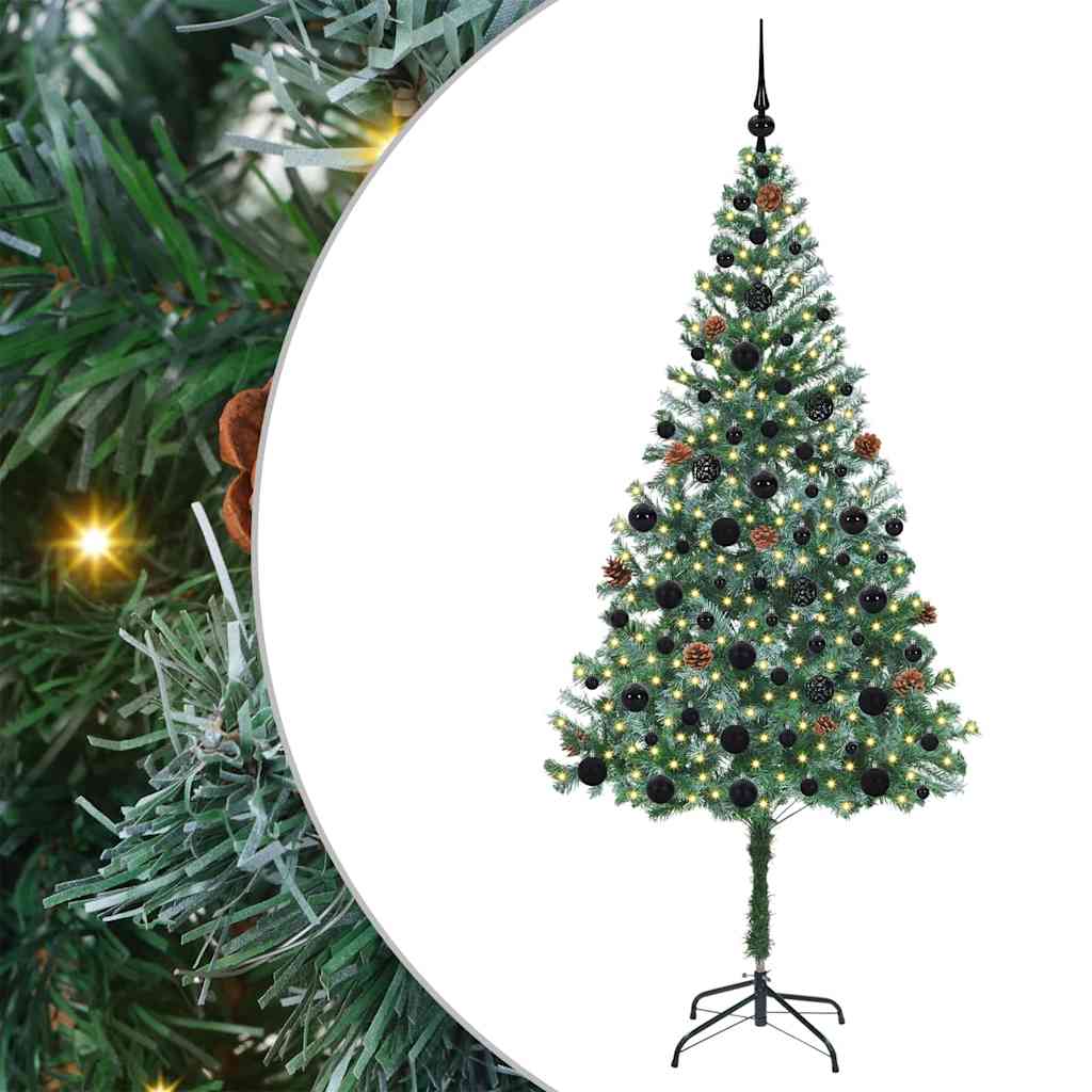 vidaXL Artificial Christmas Tree with Stand Green 180 cm PVC and Steel 2