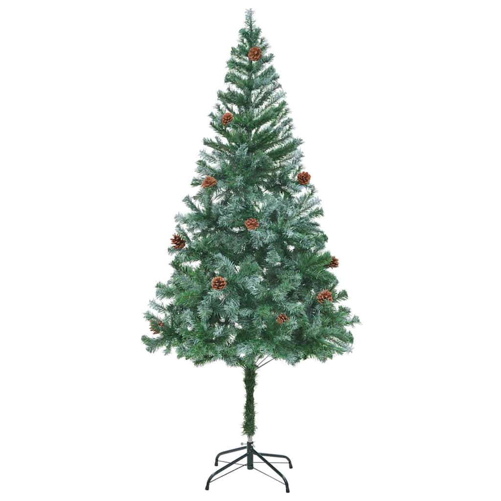 vidaXL Artificial Christmas Tree with Stand Green 180 cm PVC and Steel 5