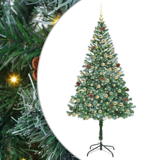 vidaXL Artificial Christmas Tree Green 180 cm PVC and Steel 2