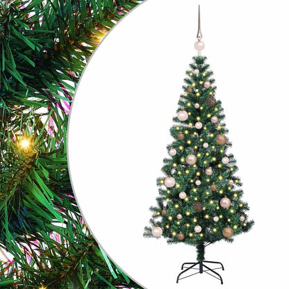 vidaXL Artificial Pre-lit Christmas Tree Green 150 cm PVC and Metal 2