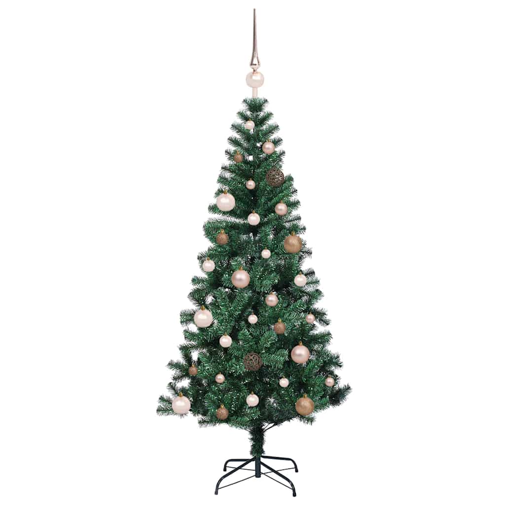 vidaXL Artificial Pre-lit Christmas Tree Green 150 cm PVC and Metal 4