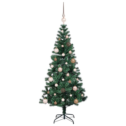 vidaXL Artificial Pre-lit Christmas Tree Green 150 cm PVC and Metal 4