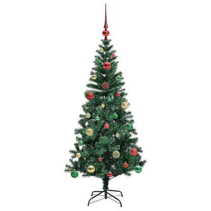 vidaXL Artificial Pre-lit Christmas Tree Green 150 cm PVC and Metal 6