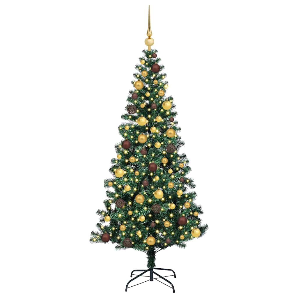 vidaXL Artificial Pre-lit Christmas Tree Green 180 cm PVC and Metal 3