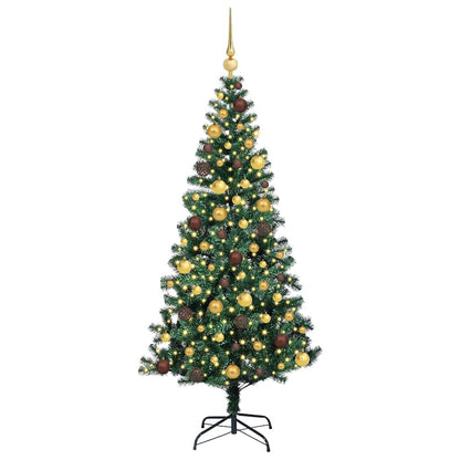vidaXL Artificial Pre-lit Christmas Tree Green 180 cm PVC and Metal 3