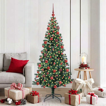 vidaXL Artificial Pre-lit Christmas Tree Green 180 cm PVC and Metal 1