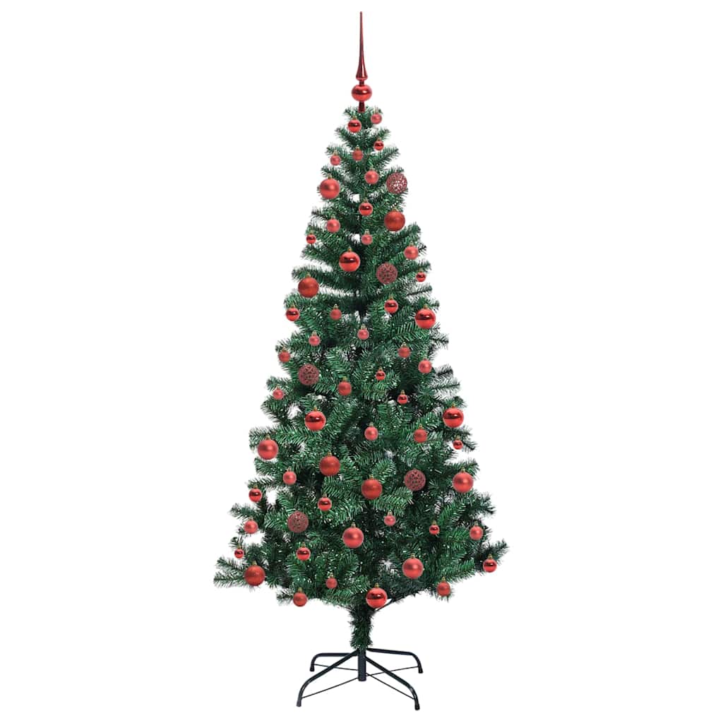 vidaXL Artificial Pre-lit Christmas Tree Green 180 cm PVC and Metal 4