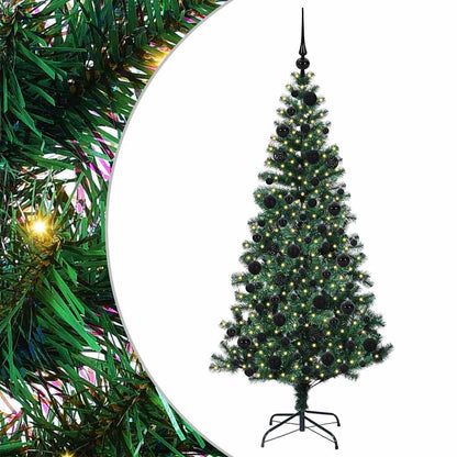 vidaXL Artificial Pre-lit Christmas Tree Green 180 cm PVC and Metal 2