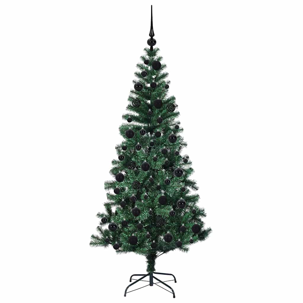 vidaXL Artificial Pre-lit Christmas Tree Green 180 cm PVC and Metal 4