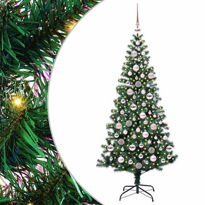 vidaXL Artificial Pre-lit Christmas Tree Green 180 cm PVC and Metal 2
