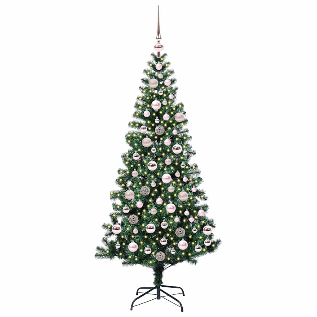 vidaXL Artificial Pre-lit Christmas Tree Green 180 cm PVC and Metal 3