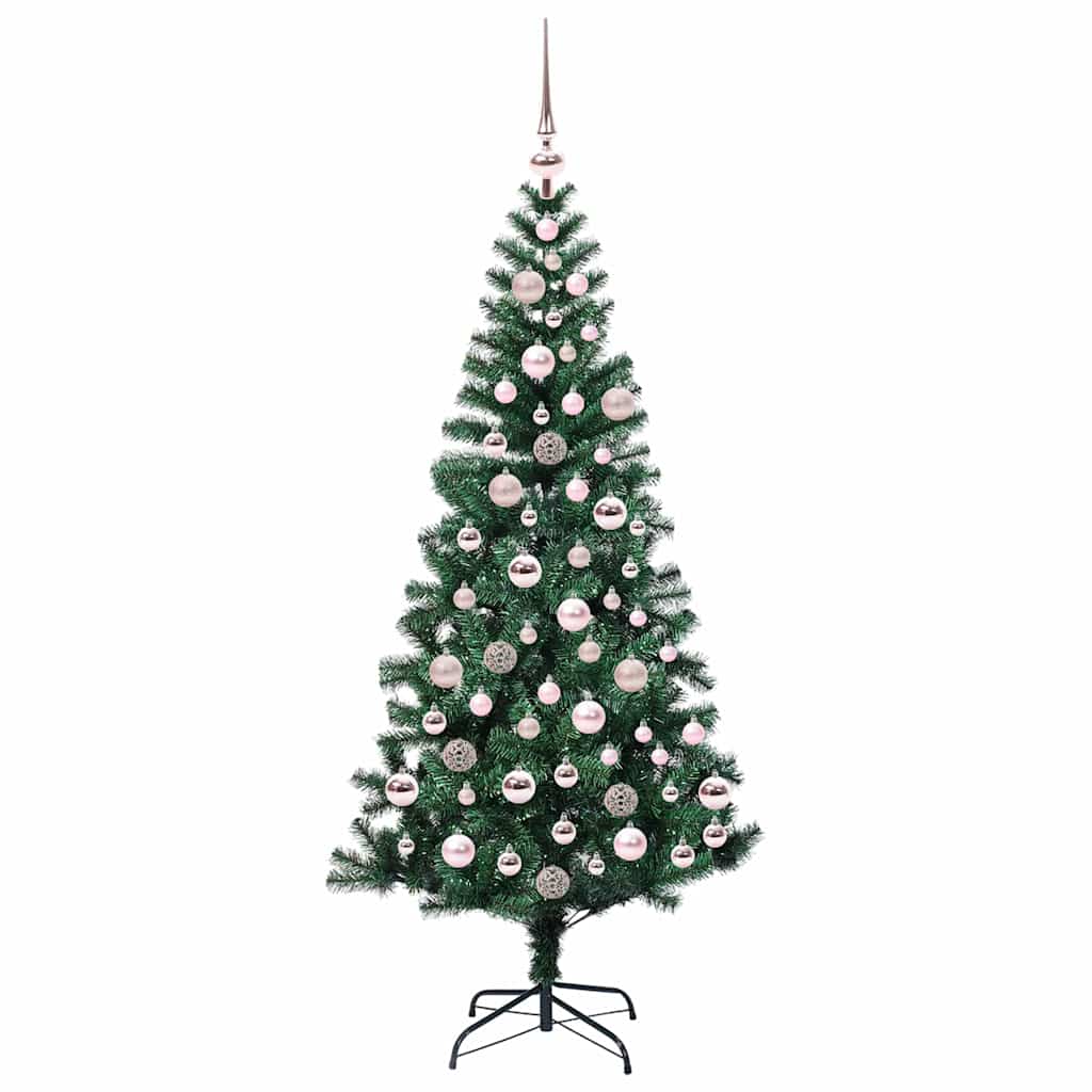 vidaXL Artificial Pre-lit Christmas Tree Green 180 cm PVC and Metal 4