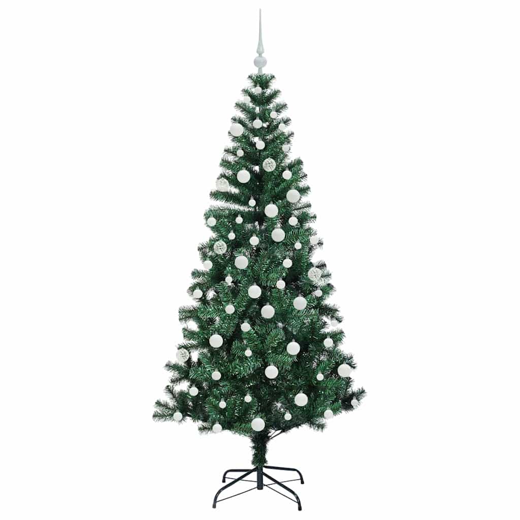 vidaXL Artificial Pre-lit Christmas Tree Green 180 cm PVC and Metal 4